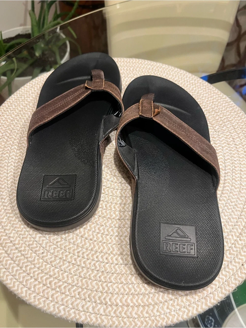 REEF Cushion Phantom Leather Flip Flops